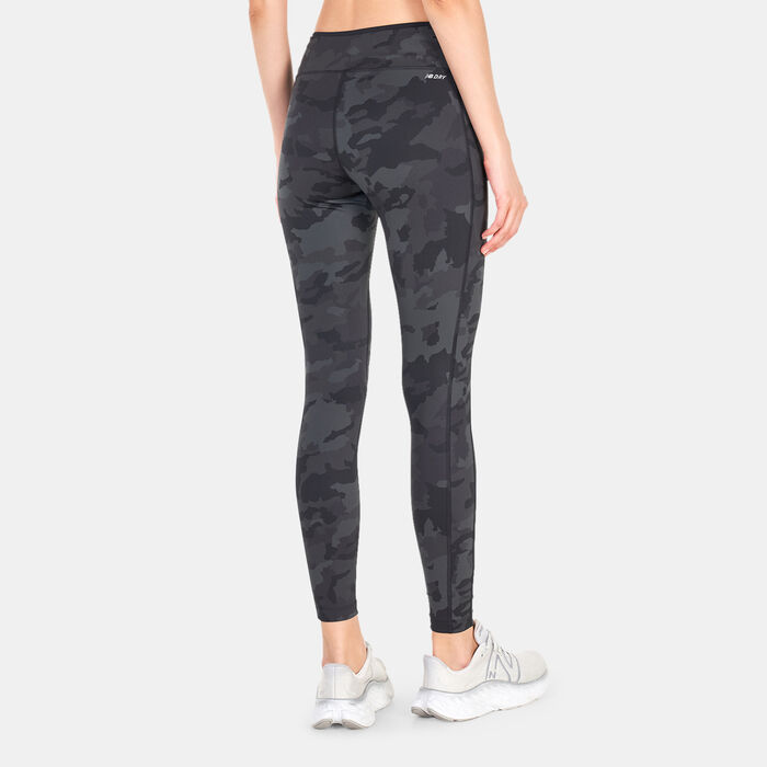 New Balance Women's Printed Accelerate Leggings Black New Balance Women's Printed Accelerate Leggings Black image number 1