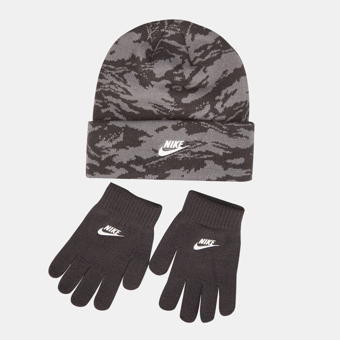 Nike Kids' Beanie & Gloves Set Black Nike Kids' Beanie & Gloves Set Black image number 0