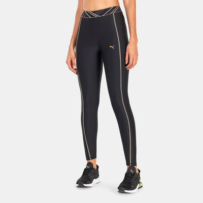 PUMA Women's Deco Glam High-Waist Leggings Black PUMA Women's Deco Glam High-Waist Leggings Black