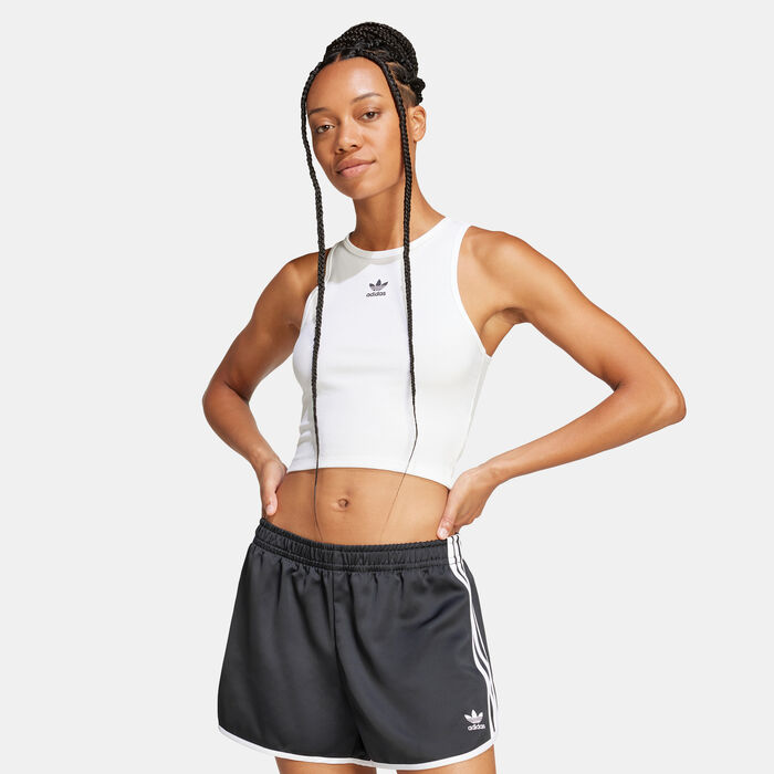 adidas Originals Women's Essentials Ribbed Tank Top White adidas Originals Women's Essentials Ribbed Tank Top White image number 0