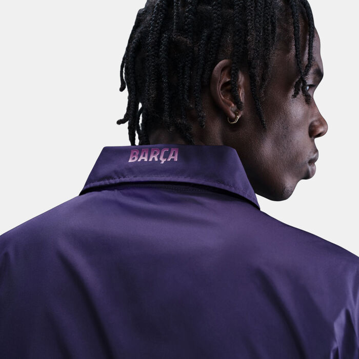 Nike Men's FC Barcelona Coaches' Jacket Purple Nike Men's FC Barcelona Coaches' Jacket Purple image number 3
