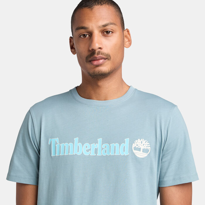 Timberland Men's Linear Logo T-Shirt Blue Timberland Men's Linear Logo T-Shirt Blue image number 3