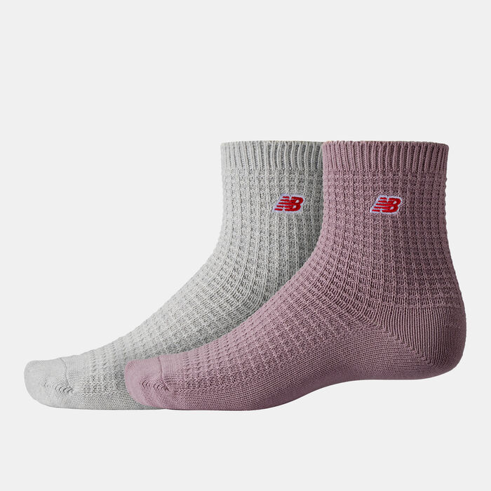 New Balance Waffle Knit Ankle Socks (2 Pairs) Multi-Color New Balance Waffle Knit Ankle Socks (2 Pairs) Multi-Color image number 0