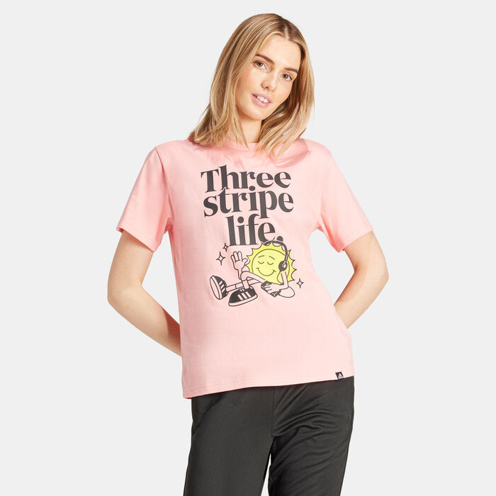 adidas Women's Positivity Graphic T-Shirt Pink adidas Women's Positivity Graphic T-Shirt Pink image number 0