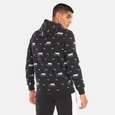 PUMA Men's Essentials+ Logo Power Printed Hoodie Black