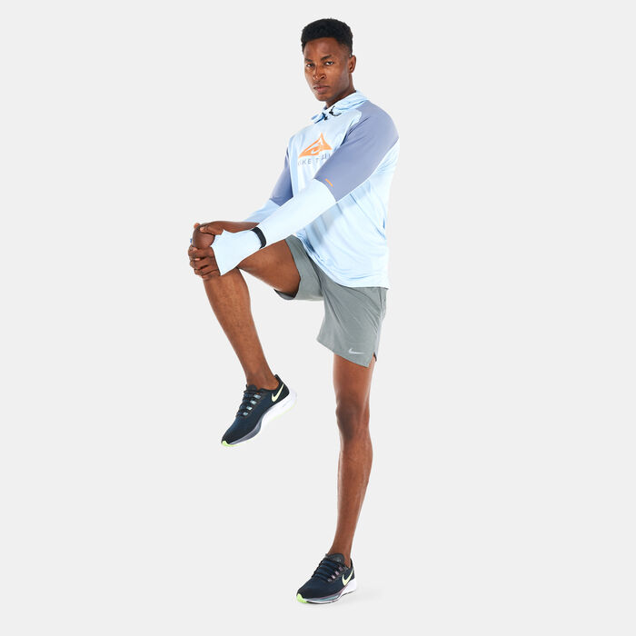 Nike Men's Dri-FIT Trail Running Hoodie Blue Nike Men's Dri-FIT Trail Running Hoodie Blue image number 2