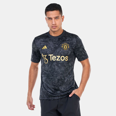 adidas Men's Manchester United Stone Roses Pre-Match Football Jersey Black