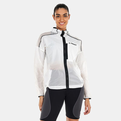 adidas Women's Terrex Agravic Windweave Wind Jacket White adidas Women's Terrex Agravic Windweave Wind Jacket White