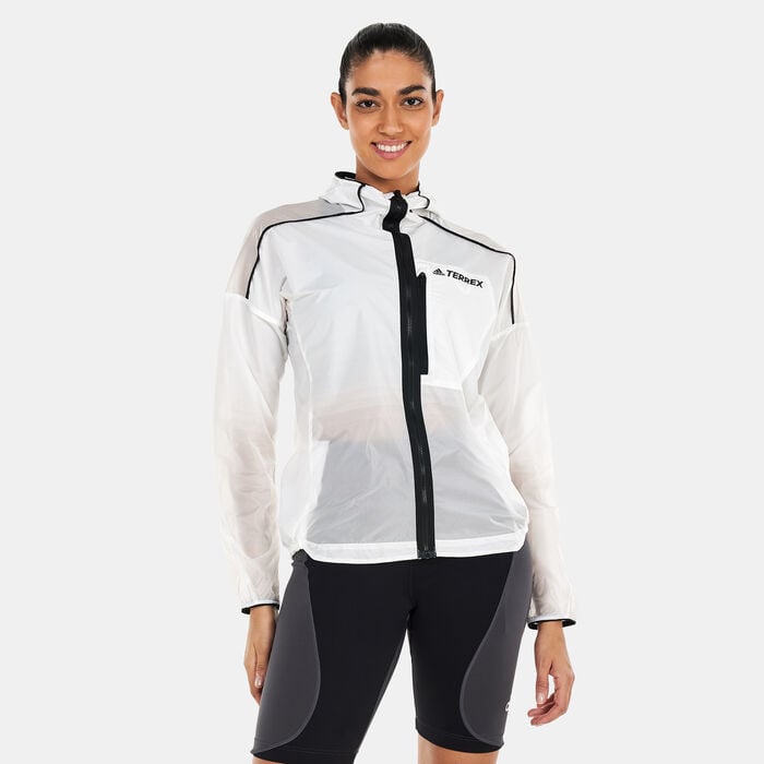 adidas Women's Terrex Agravic Windweave Wind Jacket White adidas Women's Terrex Agravic Windweave Wind Jacket White image number 0