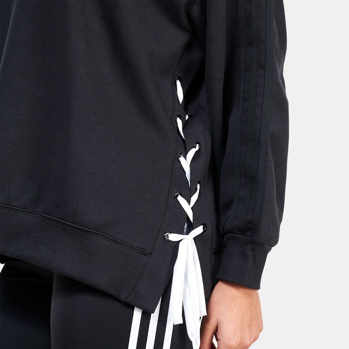 adidas Originals Women's Always Original Laced Crew Sweatshirt Black adidas Originals Women's Always Original Laced Crew Sweatshirt Black image number 3