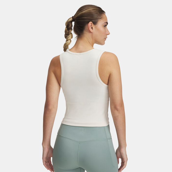 Under Armour Women's UA Train Seamless Tank Top White Under Armour Women's UA Train Seamless Tank Top White image number 1