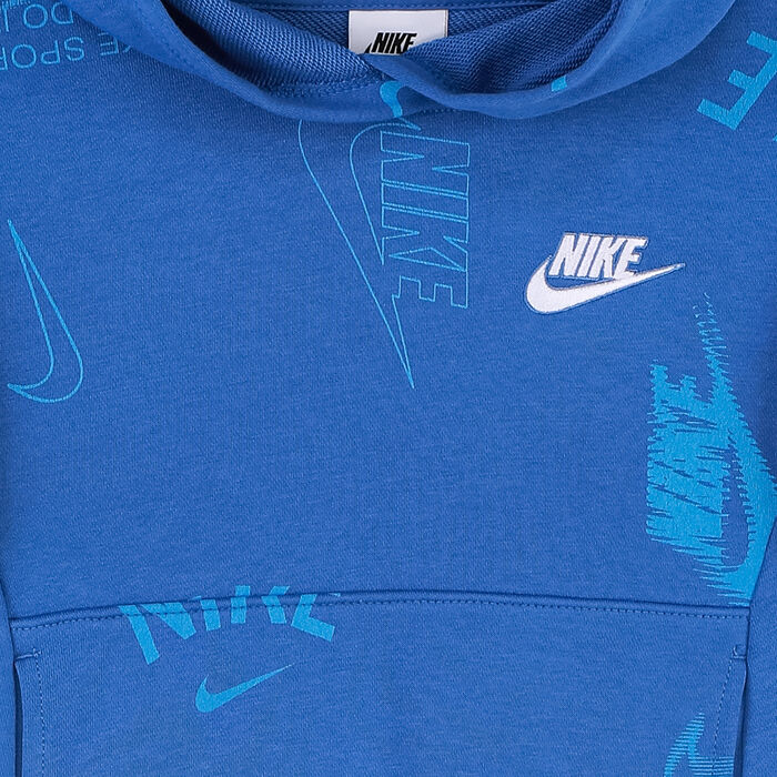 Nike Kids' Club Brand Energy Allover Print Hoodie Blue Nike Kids' Club Brand Energy Allover Print Hoodie Blue image number 2