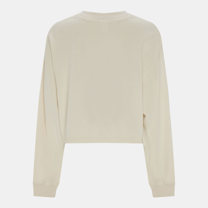 New Balance Women's Coastal Fleece Sweatshirt Beige image number 1