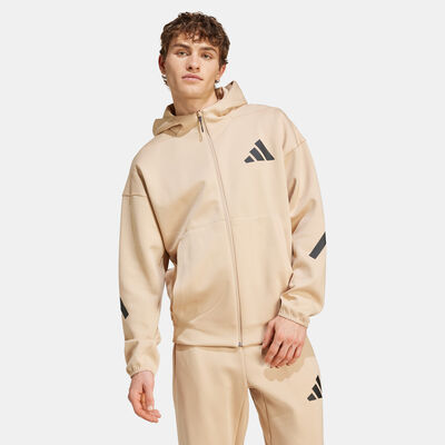 adidas Men's Z.N.E. Full-Zip Hoodie Beige