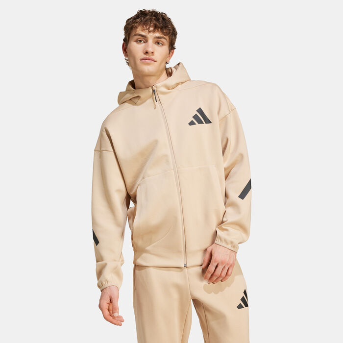 adidas Men's Z.N.E. Full-Zip Hoodie Beige image number 0
