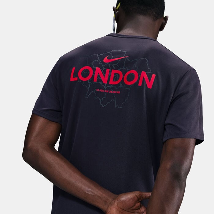 Nike Men's Miler Running T-Shirt Purple Nike Men's Miler Running T-Shirt Purple image number 5