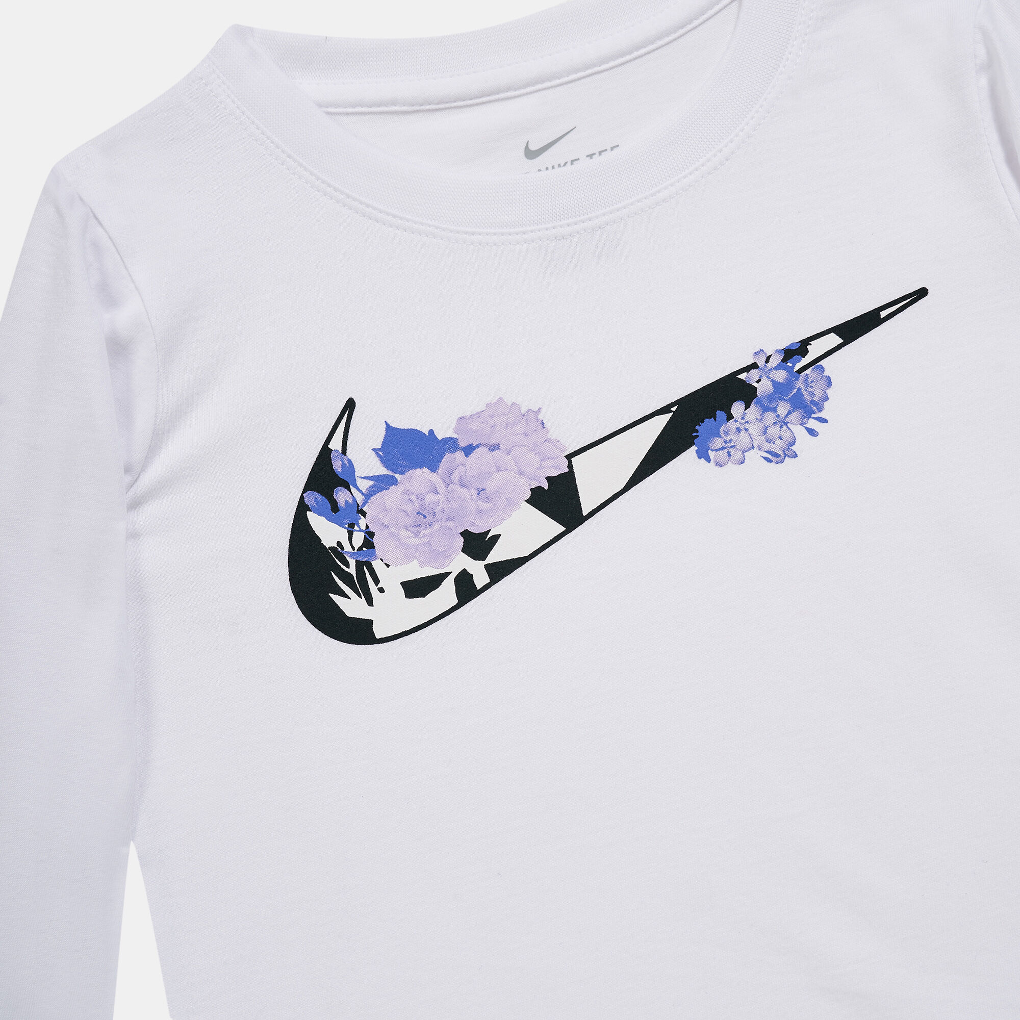 Nike Kids Tokyo Floral Swoosh T Shirt Younger Kids White in KSA