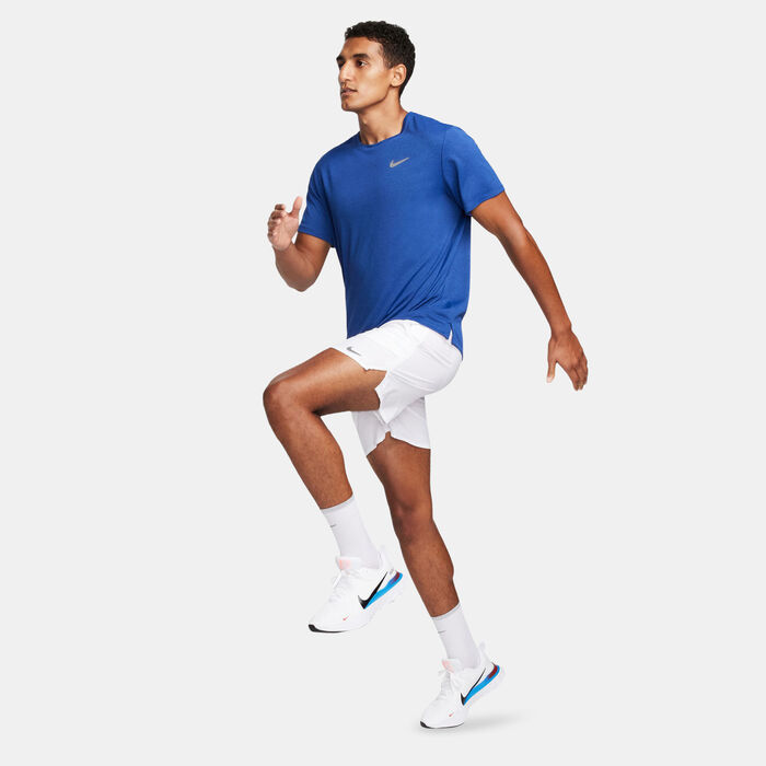 Nike Men's Miler Dri-FIT UV Running T-Shirt Blue Nike Men's Miler Dri-FIT UV Running T-Shirt Blue image number 2