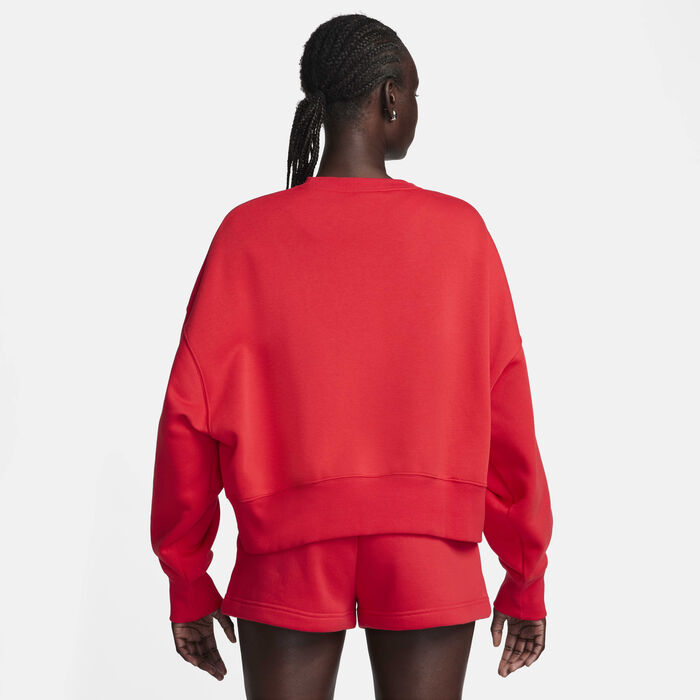 Nike Women's Sportswear Phoenix Fleece Sweatshirt Red Nike Women's Sportswear Phoenix Fleece Sweatshirt Red image number 1