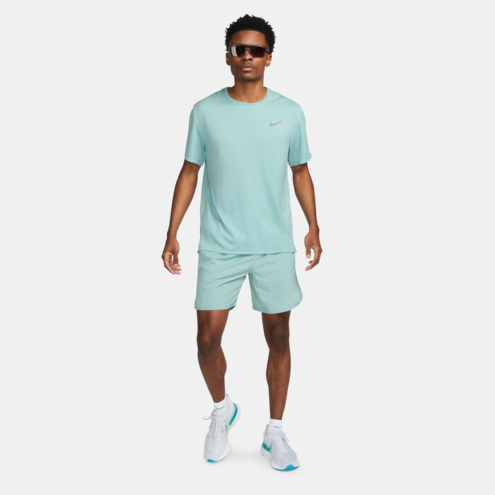 Buy Nike Men s Miler Dri FIT UV Running Top Green in KSA SSS