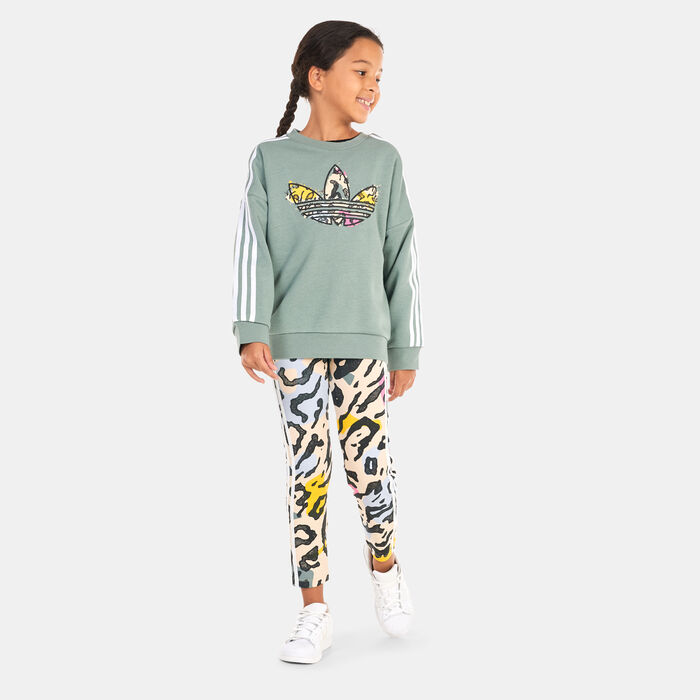 adidas Originals Kids' Animal Print Sweatshirt Green adidas Originals Kids' Animal Print Sweatshirt Green image number 2