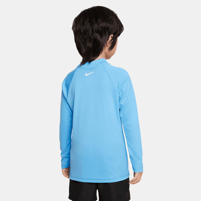 Nike Swim Kids' Logo Hydroguard Swimming T-Shirt Blue image number 1