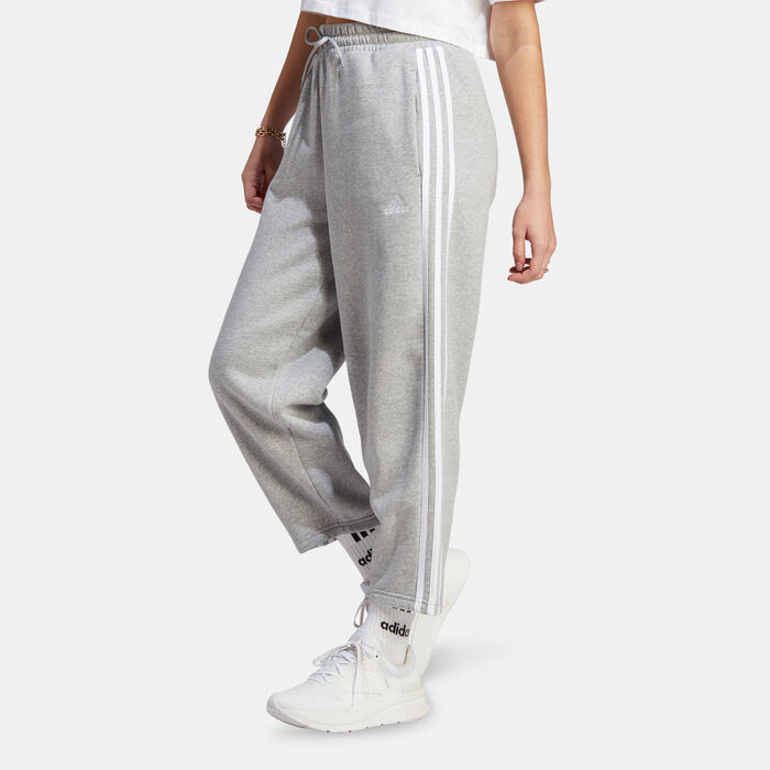 adidas Women's Essentials 3-Stripes Open-Hem Pants Grey adidas Women's Essentials 3-Stripes Open-Hem Pants Grey image number 0