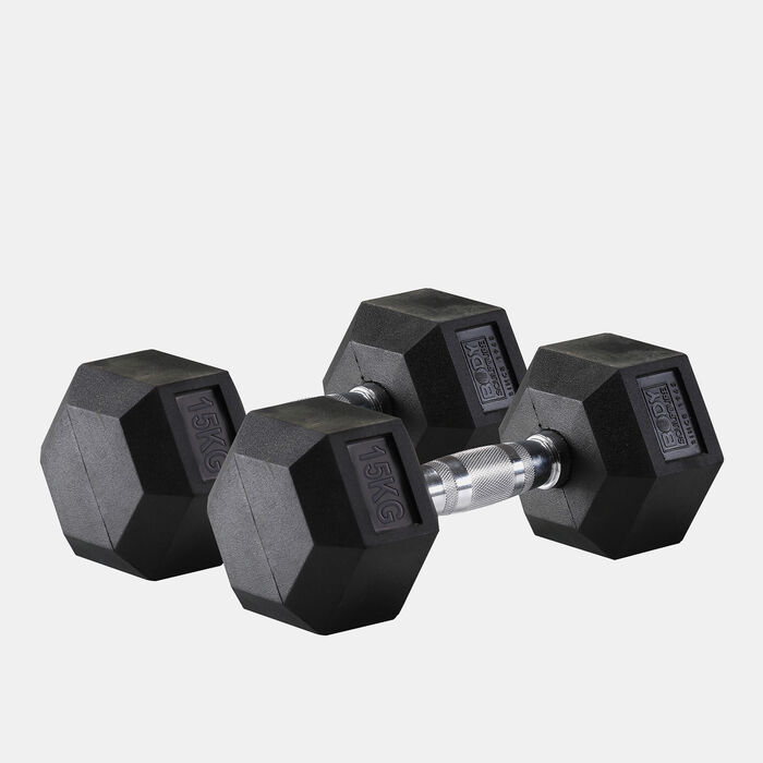 Body Sculpture Hex Rubber Dumbbell - 15Kg (1 Pair) Multi-Color Body Sculpture Hex Rubber Dumbbell - 15Kg (1 Pair) Multi-Color image number 0