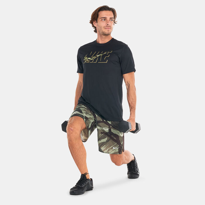 Nike Men's Dri-FIT Camo T-Shirt Black image number 2