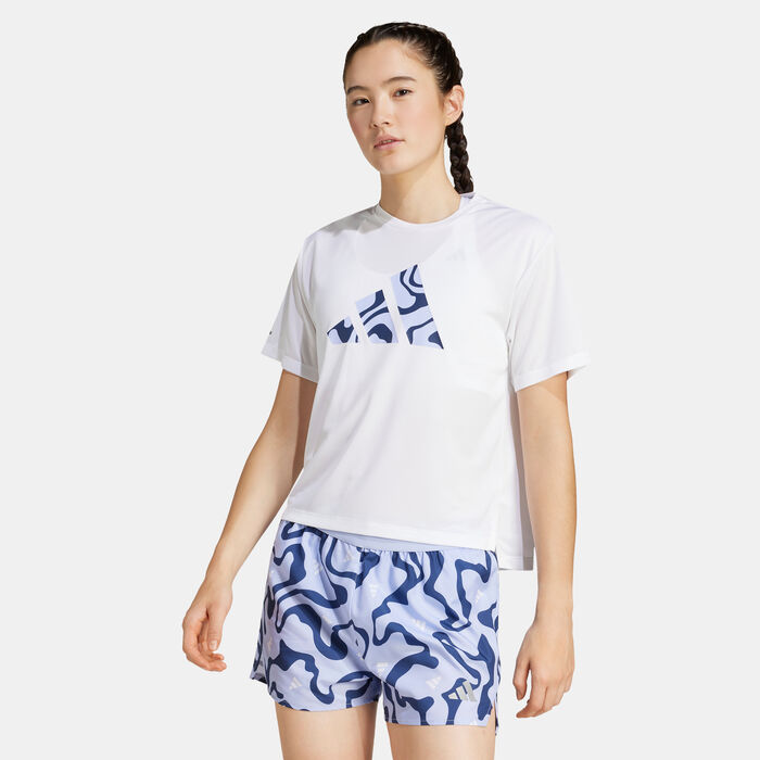 adidas Women's Run It Brand Love Running T-Shirt White adidas Women's Run It Brand Love Running T-Shirt White image number 0