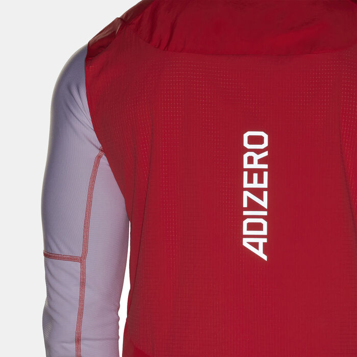 adidas Men's Adizero Half-Zip Running Vest Red image number 4