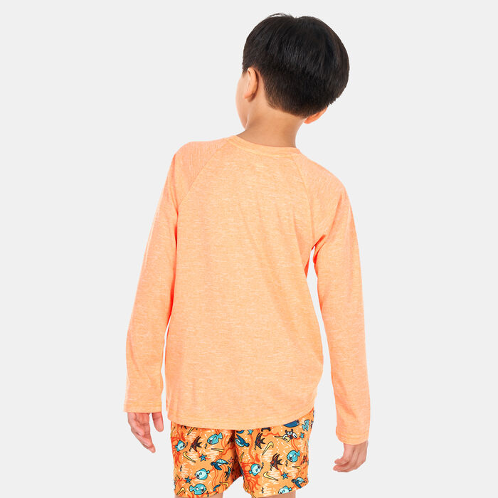 Nike Swim Kids' Heather Hydroguard Swim Top Orange Nike Swim Kids' Heather Hydroguard Swim Top Orange image number 1