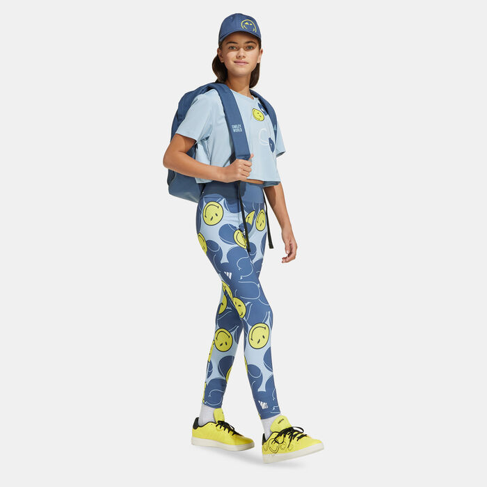 adidas Kids' Smileyworld Training Leggings Blue image number 2
