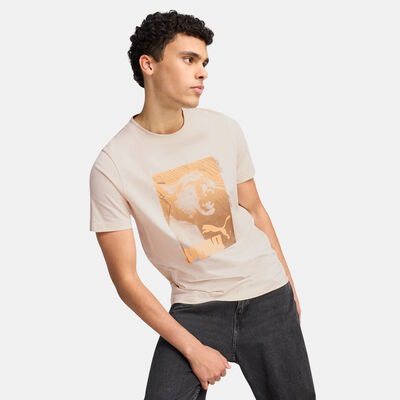 PUMA Men's Graphics Print T-Shirt Beige