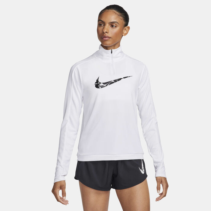 Nike Women's Swoosh Dri-FIT 1/4-Zip Mid Layer White Nike Women's Swoosh Dri-FIT 1/4-Zip Mid Layer White image number 0
