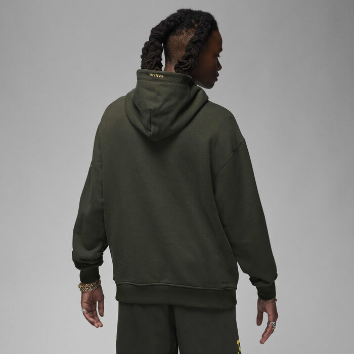 Jordan Men's Paris Saint-Germain Wordmark Fleece Hoodie Green image number 1