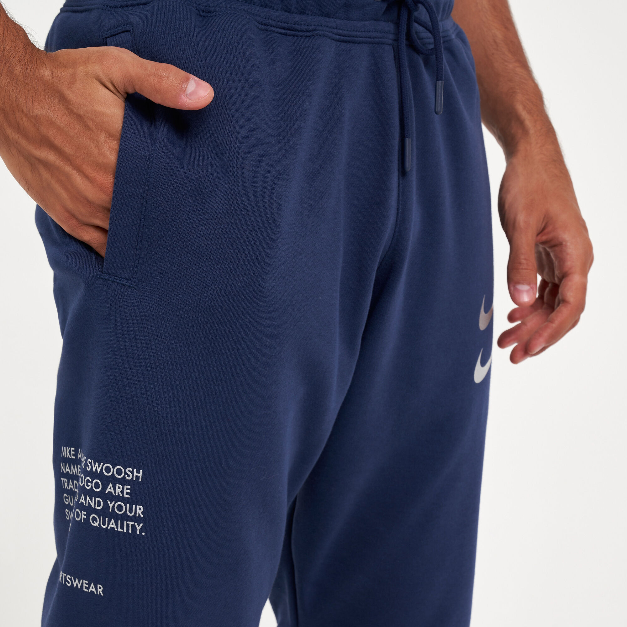 double nike swoosh pants