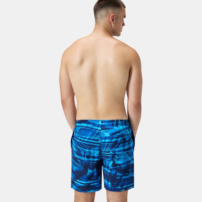 Speedo Men's Printed Redondo Edge Volley Swimming Shorts Blue Speedo Men's Printed Redondo Edge Volley Swimming Shorts Blue image number 1