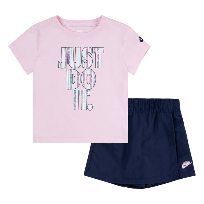 Nike Kids' Happy Camper T-Shirt And Skort Set Blue Nike Kids' Happy Camper T-Shirt And Skort Set Blue image number 0