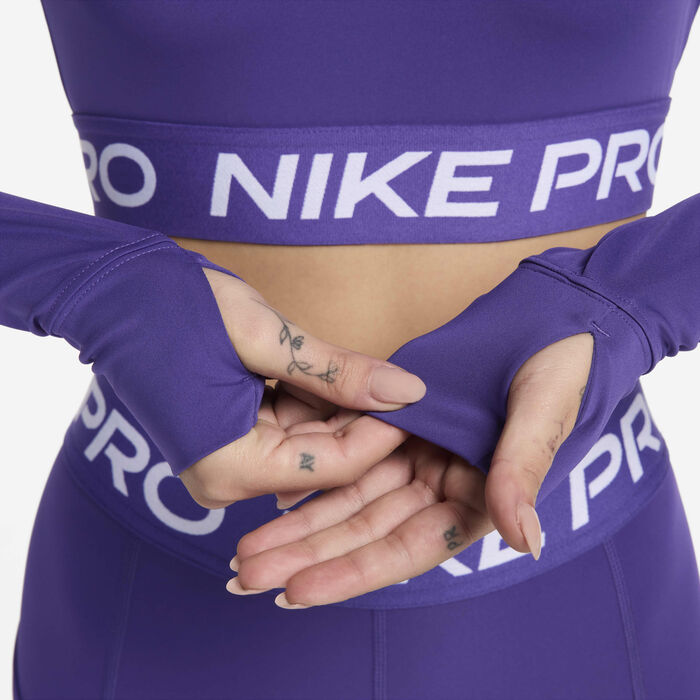Nike Women's Pro Dri-FIT Crop Top Purple Nike Women's Pro Dri-FIT Crop Top Purple image number 4