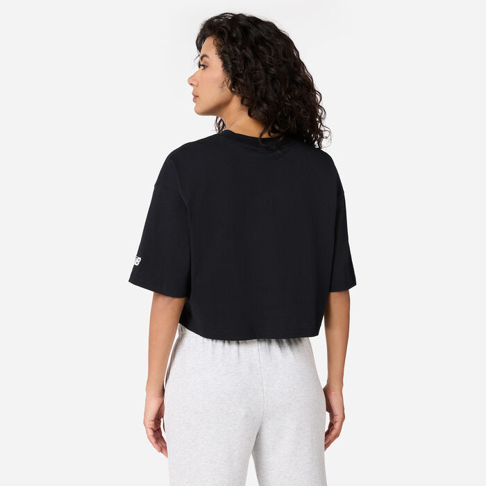 New Balance Women's Athletics Linear Logo T-Shirt Purple image number 1