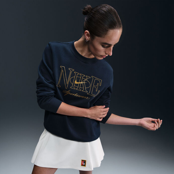 Nike Women's Sportswear Club Fleece Sweatshirt Blue Nike Women's Sportswear Club Fleece Sweatshirt Blue image number 3