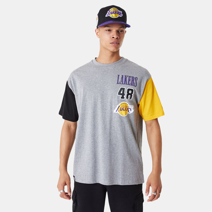 New Era Men's Los Angeles Lakers NBA T-Shirt Grey New Era Men's Los Angeles Lakers NBA T-Shirt Grey image number 0