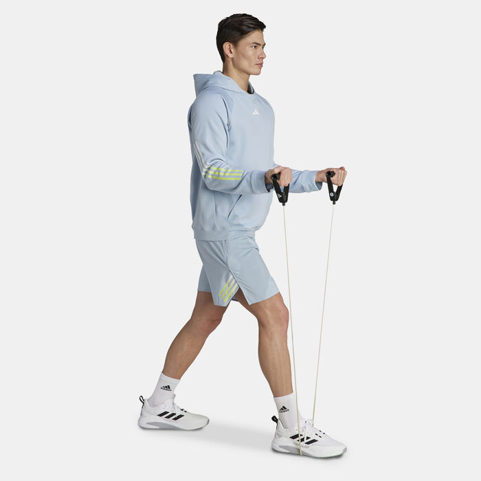 adidas Men's Train Icons 3-Stripes Training Hoodie Blue adidas Men's Train Icons 3-Stripes Training Hoodie Blue image number 2
