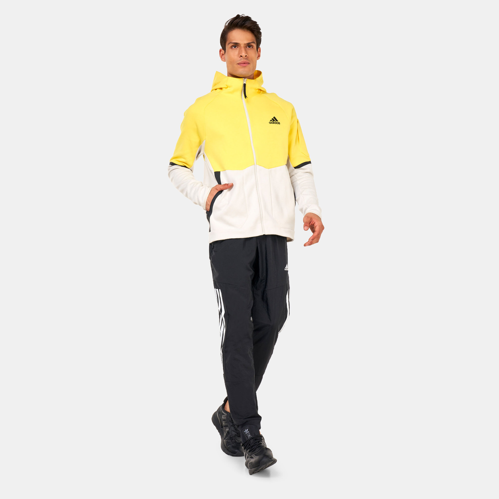 Yellow adidas jacket mens cheap