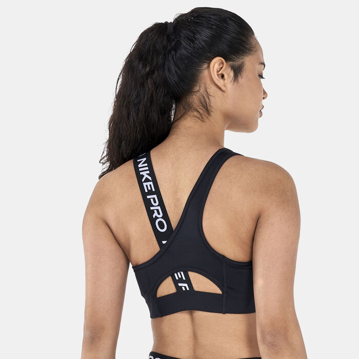 Nike Women's Pro Dri-FIT Swoosh Asymmetric Sports Bra White Nike Women's Pro Dri-FIT Swoosh Asymmetric Sports Bra White image number 1