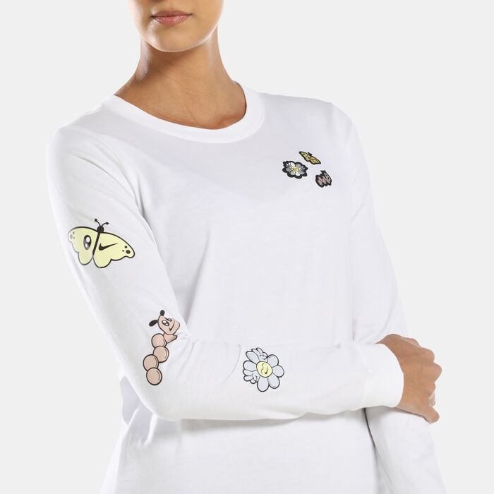 Nike Women's Sportswear Air Long Sleeves T-Shirt White Nike Women's Sportswear Air Long Sleeves T-Shirt White image number 3