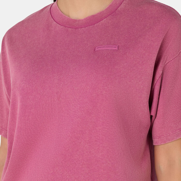Under Armour Women's Boxy Heavyweight T-Shirt Pink Under Armour Women's Boxy Heavyweight T-Shirt Pink image number 6