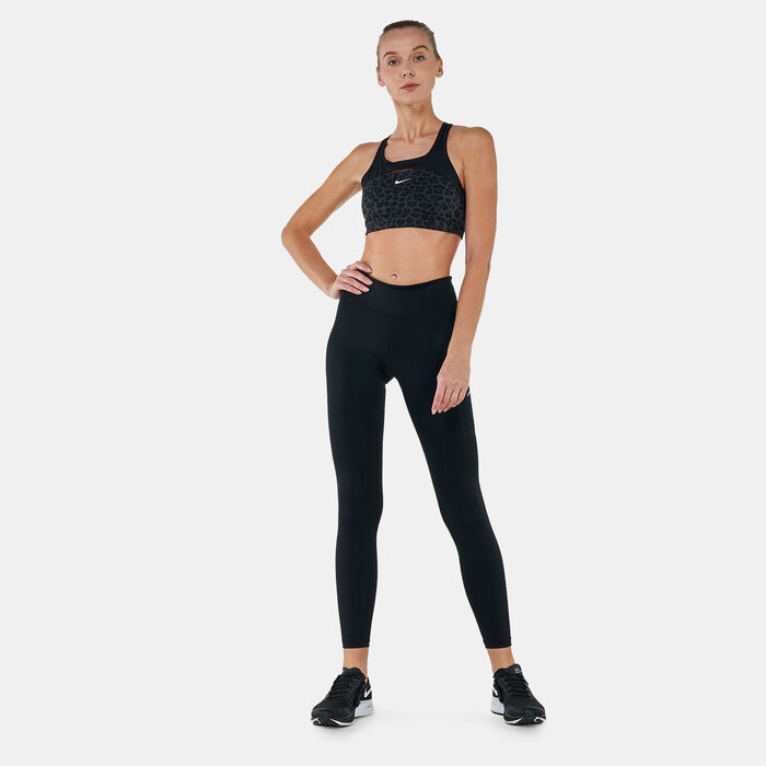 Nike Women's Dri-FIT Swoosh Printed Sports Bra Black Nike Women's Dri-FIT Swoosh Printed Sports Bra Black image number 2