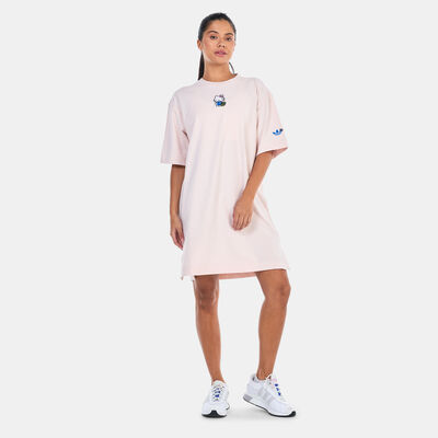 adidas Originals Women’s X Hello Kitty T-Shirt Dress Pink adidas Originals Women’s X Hello Kitty T-Shirt Dress Pink
